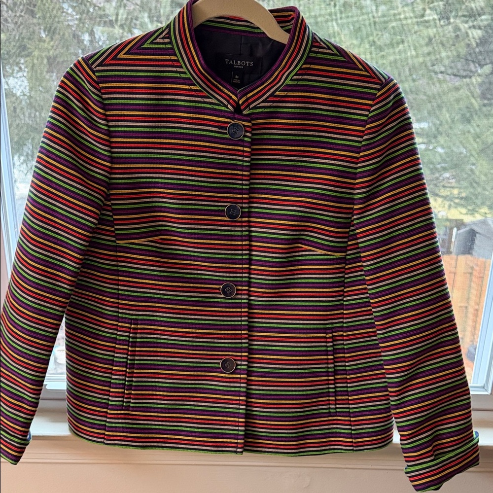 Talbots Vibrant Striped Women's Blazer - Picture 5 of 6